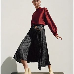 NWT ZARA Pleated Midi Skirt